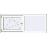 OPTIMUM REHAU EURO 70 1500x600 mm RAL 9016 Traffic white two-sided