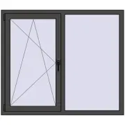 ENERGY-SAVING REHAU SYNEGO MD 1400x1200 mm BASALT_GREY two-sided