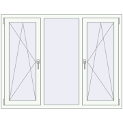 REHAU BRILLANT DESIGN 1540x1200 mm RAL 9016 Traffic white two-sided