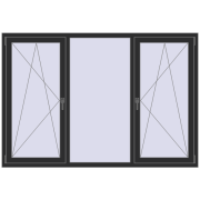 REHAU ARTEVO 2000x1370 mm BLACK_STRUCTURAL two-sided