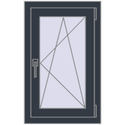OPTIMUM REHAU EURO 70 500x800 mm ANTHRACITE_GREY_STRUKTURAL two-sided