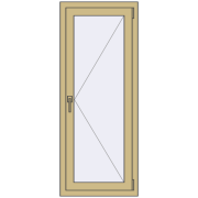 Ferestre 570x1420 mm ALU STANDARD 72 RAL 1000 Green beige two-sided