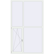 OPTIMUM REHAU EURO 70 1710x2800 mm RAL 9016 Traffic white two-sided