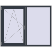 REHAU ARTEVO 1500x1200 mm ANTHRACITE_GREY_STRUKTURAL two-sided