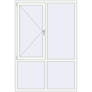 ENERGY-SAVING REHAU SYNEGO MD 1400x2050 mm RAL 9016 Traffic white two-sided ENERGY-SAVING REHAU SYNEGO MD 1400x2050 mm RAL 9016 Traffic white two-sided