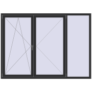 ENERGY-SAVING REHAU SYNEGO MD 2180x1580 mm ANTHRACITE_GREY_GLATT two-sided