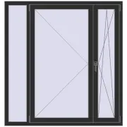 OPTIMUM REHAU EURO 70 1470x1550 mm BLACK_STRUCTURAL two-sided