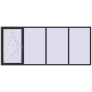 OPTIMUM REHAU EURO 70 3500x1500 mm ANTHRACITE_GREY_GLATT two-sided