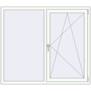 Ferestre 1500x1300 mm REHAU BRILLANT DESIGN RAL 9016 Traffic white two-sided