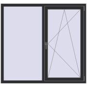 OPTIMUM REHAU EURO 70 1500x1400 mm ANTHRACITE_GREY_GLATT two-sided OPTIMUM REHAU EURO 70 1500x1400 mm ANTHRACITE_GREY_GLATT two-sided