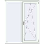BASE REHAU EURO 60 1160x1460 mm RAL 9016 Traffic white two-sided