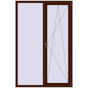 Ferestre 1350x2050 mm BASE REHAU EURO 60 BLACK_CHERRY two-sided