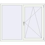 REHAU ARTEVO 1470x1260 mm RAL 9016 Traffic white two-sided