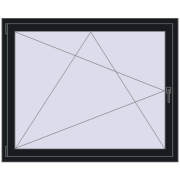 ENERGY-SAVING REHAU SYNEGO MD 1350x1100 mm BLACK_COOL_110L-2 two-sided