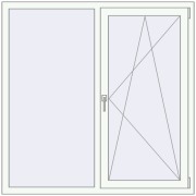REHAU ARTEVO 1360x1380 mm RAL 9016 Traffic white two-sided
