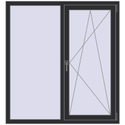 OPTIMUM REHAU EURO 70 1300x1400 mm ANTHRACITE_GREY_GLATT two-sided OPTIMUM REHAU EURO 70 1300x1400 mm ANTHRACITE_GREY_GLATT two-sided