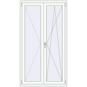 Ferestre 1000x1800 mm ENERGY-SAVING REHAU SYNEGO MD RAL 9016 Traffic white two-sided