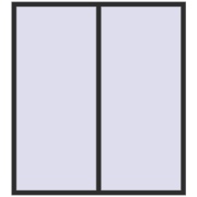 REHAU ARTEVO 1800x2000 mm BLACK_STRUCTURAL two-sided