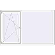 BASE REHAU EURO 60 1960x1250 mm RAL 9016 Traffic white two-sided