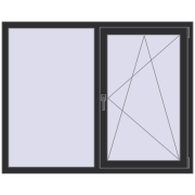 OPTIMUM REHAU EURO 70 1460x1160 mm ANTHRACITE_GREY_GLATT two-sided