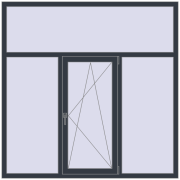 Ferestre 1800x1800 mm REHAU BRILLANT DESIGN ANTHRACITE_GREY_STRUKTURAL two-sided