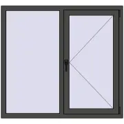 OPTIMUM REHAU EURO 70 1300x1200 mm BASALT_GREY two-sided