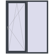 BASE REHAU EURO 60 1600x2000 mm ANTHRACITE_GREY_STRUKTURAL two-sided