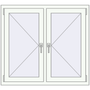 BASE REHAU EURO 60 1140x1020 mm RAL 9016 Traffic white two-sided