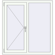 OPTIMUM REHAU EURO 70 1100x1200 mm RAL 9016 Traffic white two-sided