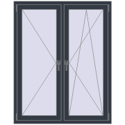 OPTIMUM REHAU EURO 70 1200x1500 mm ANTHRACITE_GREY_STRUKTURAL two-sided