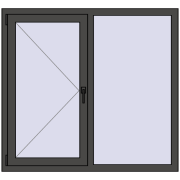 REHAU ARTEVO 1300x1200 mm BASALT_GREY two-sided