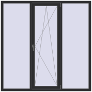Ferestre 1800x1800 mm OPTIMUM REHAU EURO 70 ANTHRACITE_GREY_GLATT two-sided