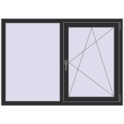OPTIMUM REHAU EURO 70 1400x1000 mm ANTHRACITE_GREY_GLATT two-sided