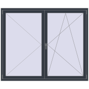 ENERGY-SAVING REHAU SYNEGO MD 1800x1500 mm ANTHRACITE_GREY_STRUKTURAL two-sided