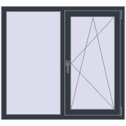 OPTIMUM REHAU EURO 70 1200x1100 mm ANTHRACITE_GREY_STRUKTURAL two-sided OPTIMUM REHAU EURO 70 1200x1100 mm ANTHRACITE_GREY_STRUKTURAL two-sided