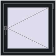 OPTIMUM REHAU EURO 70 800x800 mm BLACK_COOL_110L-2 two-sided