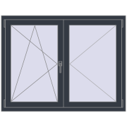 ENERGY-SAVING REHAU SYNEGO MD 1300x1000 mm ANTHRACITE_GREY_STRUKTURAL two-sided