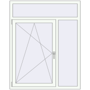 OPTIMUM REHAU EURO 70 1200x1500 mm RAL 9016 Traffic white two-sided