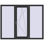 ENERGY-SAVING REHAU SYNEGO MD 1550x1240 mm ANTHRACITE_GREY_GLATT two-sided