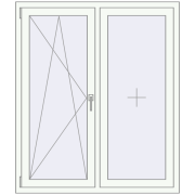 Ferestre 1200x1400 mm ENERGY-SAVING REHAU SYNEGO MD RAL 9016 Traffic white two-sided