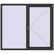 OPTIMUM REHAU EURO 70 1600x1400 mm ANTHRACITE_GREY_GLATT two-sided