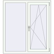 ENERGY-SAVING REHAU SYNEGO MD 1120x1240 mm RAL 9016 Traffic white two-sided