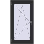 BASE REHAU EURO 60 650x1200 mm ANTHRACITE_GREY_GLATT two-sided