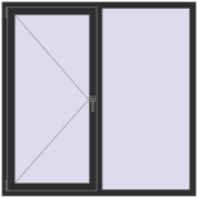 BASE REHAU EURO 60 1500x1500 mm ANTHRACITE_GREY_GLATT two-sided BASE REHAU EURO 60 1500x1500 mm ANTHRACITE_GREY_GLATT two-sided