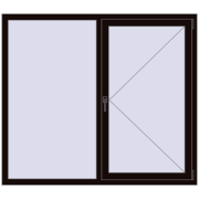OPTIMUM REHAU EURO 70 1600x1400 mm BLACK_BROWN two-sided