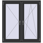 OPTIMUM REHAU EURO 70 1100x1200 mm BLACK_STRUCTURAL two-sided OPTIMUM REHAU EURO 70 1100x1200 mm BLACK_STRUCTURAL two-sided