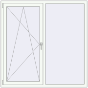 ENERGY-SAVING REHAU SYNEGO MD 1500x1500 mm RAL 9016 Traffic white two-sided ENERGY-SAVING REHAU SYNEGO MD 1500x1500 mm RAL 9016 Traffic white two-sided