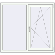 Ferestre 1300x1200 mm ALU STANDARD 72 RAL 9016 Traffic white two-sided