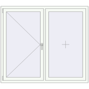 OPTIMUM REHAU EURO 70 1600x1400 mm RAL 9016 Traffic white two-sided