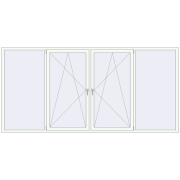 ENERGY-SAVING REHAU SYNEGO MD 3360x1620 mm RAL 9016 Traffic white two-sided ENERGY-SAVING REHAU SYNEGO MD 3360x1620 mm RAL 9016 Traffic white two-sided